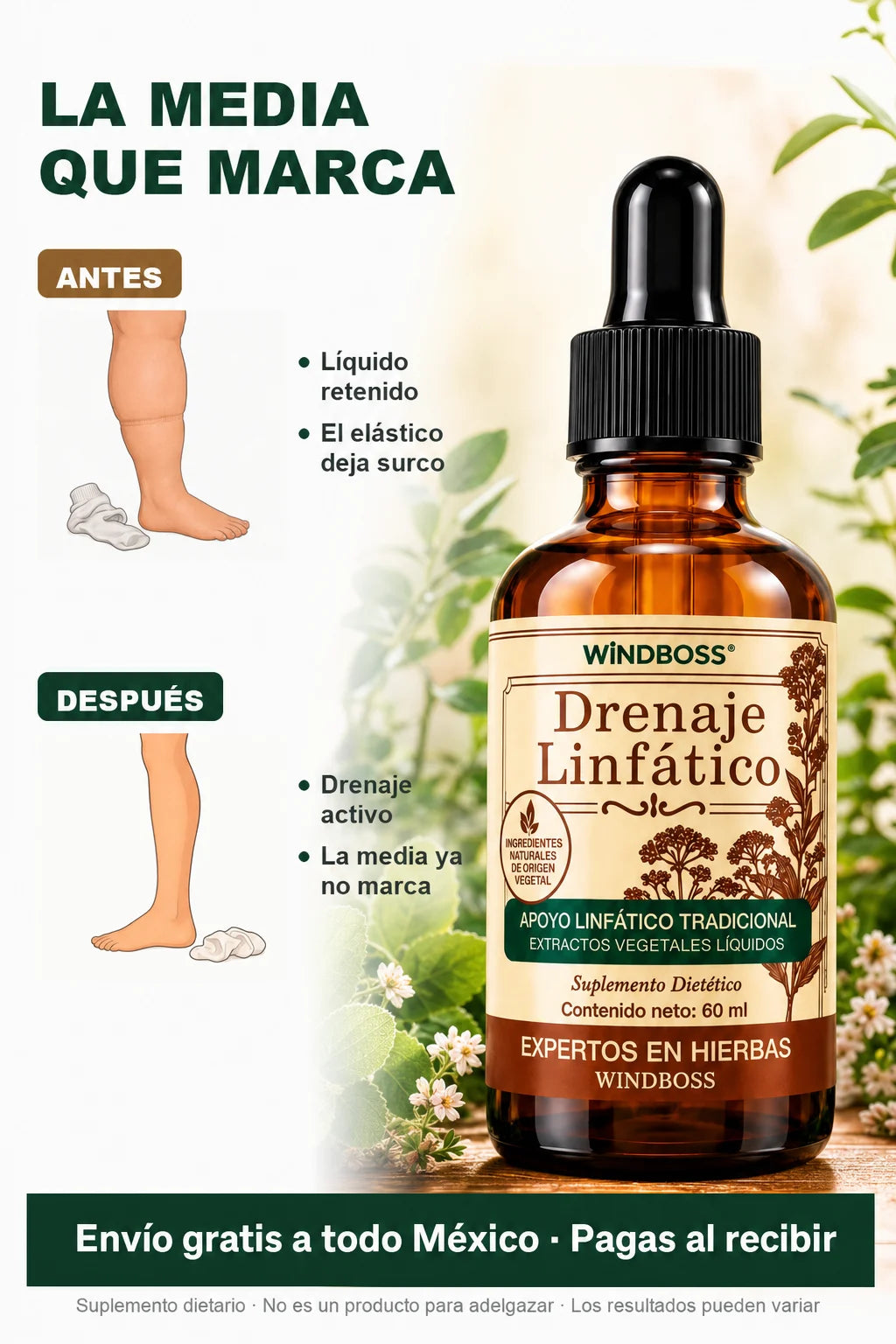 Compra 1 y Llévate 2 - Gotas de Drenaje Linfático WINDBOSS™ 60 ml