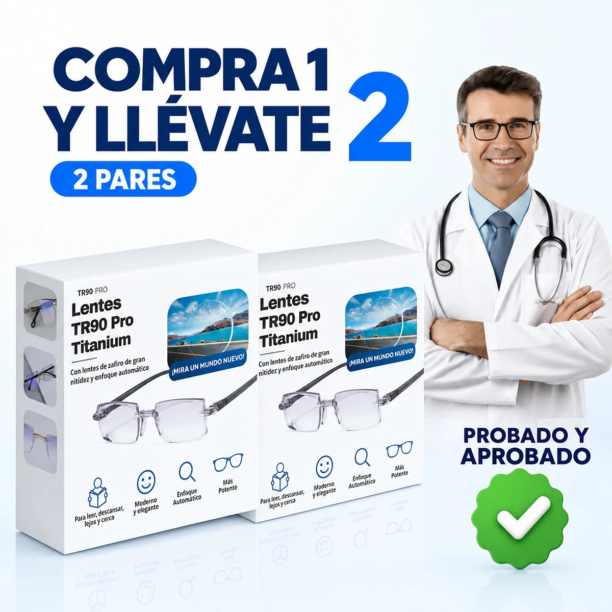 Compra 1 y llévate 2 lentes multifocales FocusMax, probado y aprobado