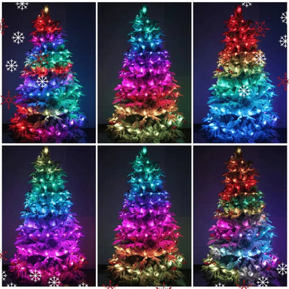 Árbol de Navidad con diferentes efectos de luces