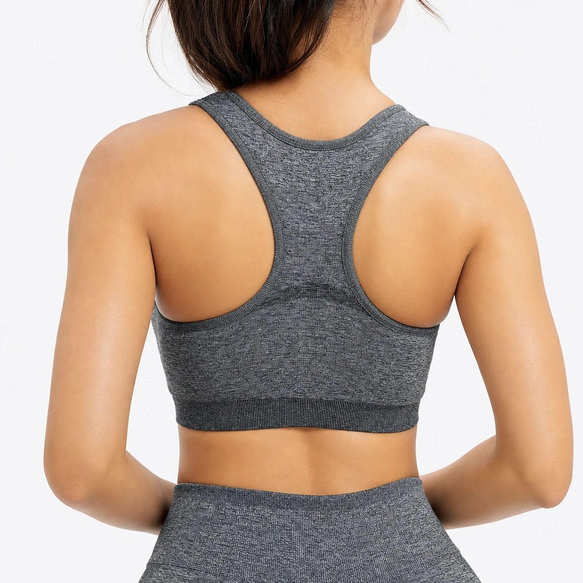 Set deportivo mujer cintura alta: legging que levanta glúteos + bra cruzado con copas