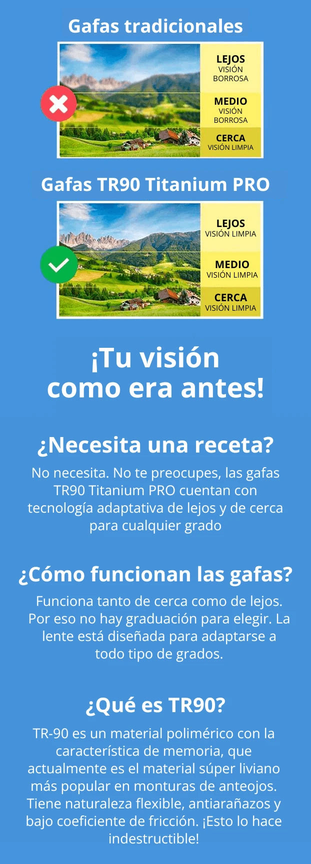 Gafas tradicionales contra lentes con enfoque automático